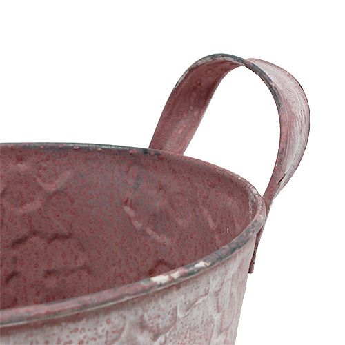 Floristik24 Metal bucket with flowers pink Ø15.5cm H15cm
