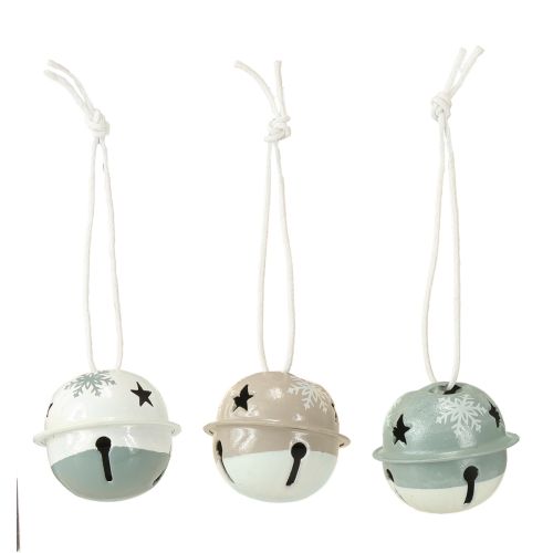 Product Metal bells Christmas bells Mint Beige Ø3cm 16pcs