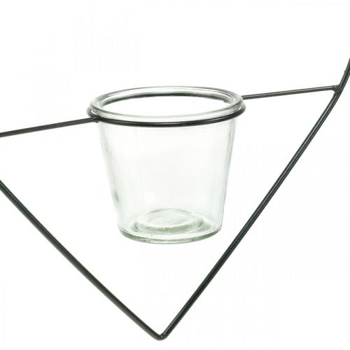 Product Lantern heart metal 28cm tea light holder for hanging glass 9cm