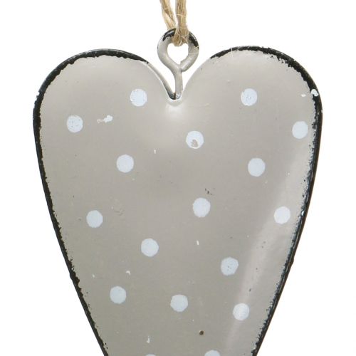 Product Metal heart to hang pink / gray 7cm 6pcs