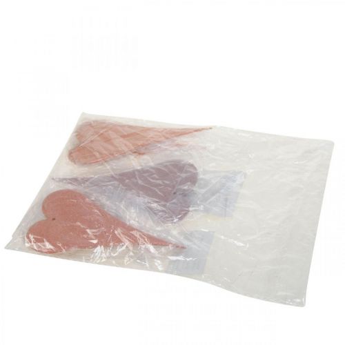 Product Hanging Decoration Hearts for Hanging Orange/Purple 15cm 6 Pcs