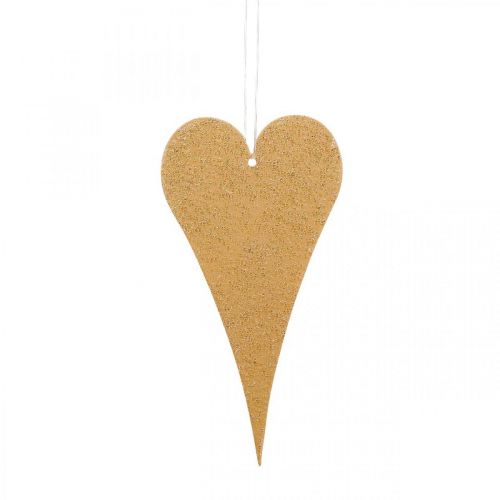 Product Hanging decoration window metal hearts, decorative hearts to hang up beige/yellow/orange H15cm 6pcs