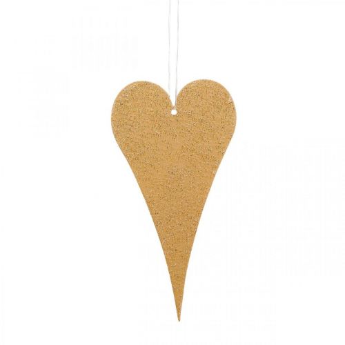 Product Hanging decoration window metal hearts, decorative hearts for hanging beige/yellow/orange H15cm 6 pcs