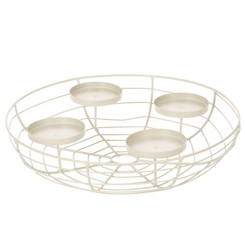 Round Advent wreath candle holder for four tea lights or candles, 35cm buy online | Floristik24.ie