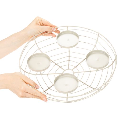 Round Advent wreath candle holder for four tea lights or candles, 35cm | Floristik24.ie