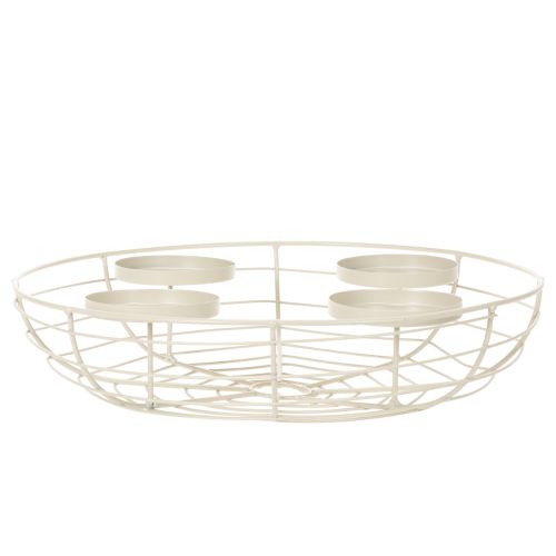 Round Advent wreath candle holder for four tea lights or candles, 35cm | Floristik24.ie