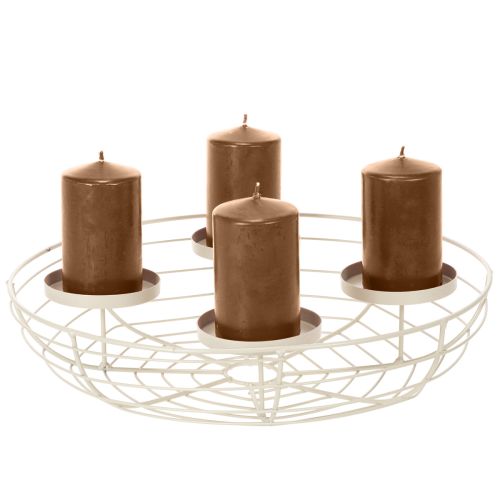 Round Advent wreath candle holder for four tea lights or candles, 35cm | Floristik24.ie