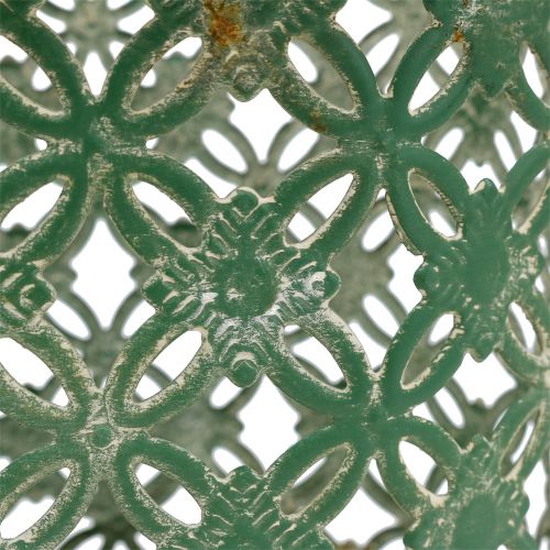 Floristik24 Metal oval basket with handle 25cm x 16.5cm H21cm Green