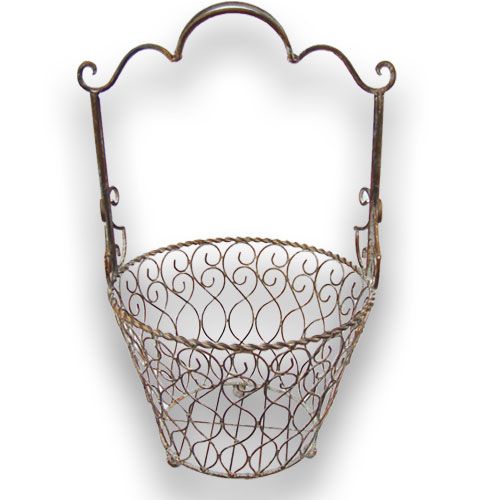 Floristik24 Metal baskets in 2 sizes brown with handle