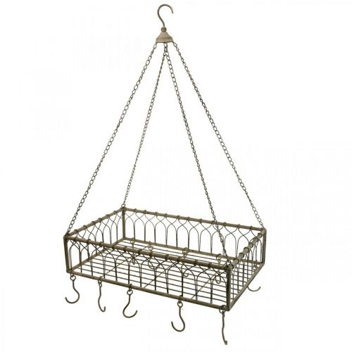 Floristik24 Square metal basket with hook hanging decoration metal 50x30.5x12.5cm