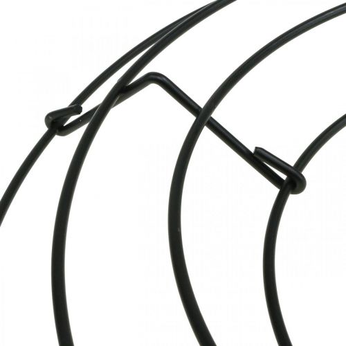 Product Metal wreath black table decoration wire wreath Ø30cm H3.5cm