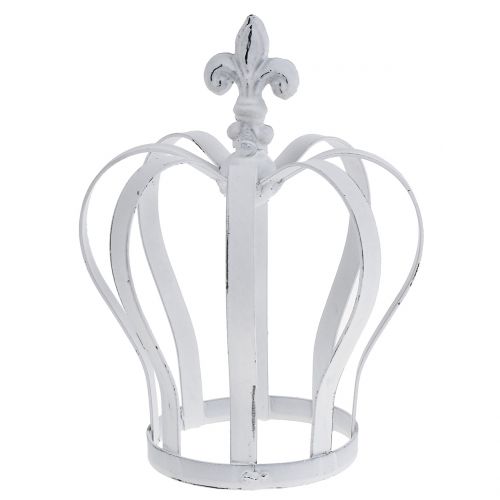 Metal crown white Ø13cm H17,5cm