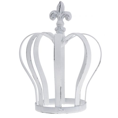Product Metal crown white Ø13cm H17,5cm