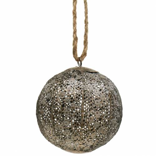 Floristik24 Metal ball antique for hanging Ø10.5cm