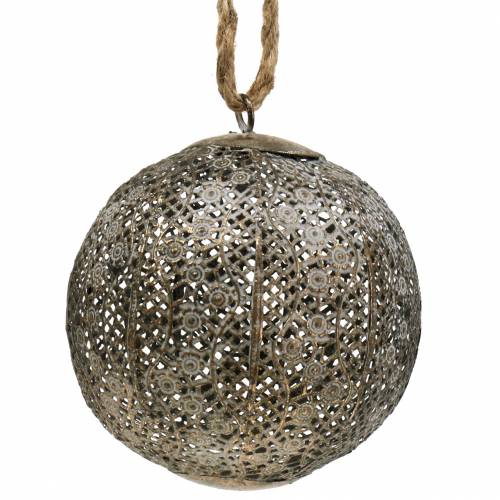 Floristik24 Metal ball antique for hanging Ø13.5cm