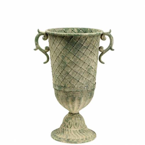 Metal cup antique moss green Ø19.5cm H37cm