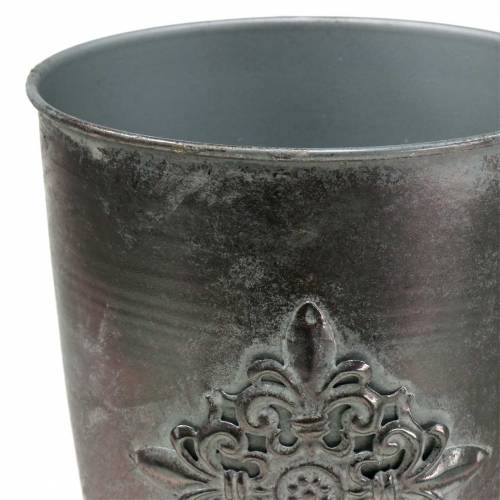 Product Decorative metal goblet with ornament silver gray Ø16.5cm H31cm