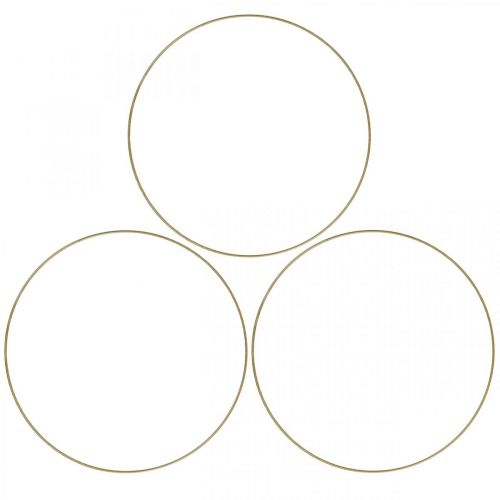 Floristik24 Metal ring decor ring Scandi ring deco loop gold Ø20.5cm 6pcs