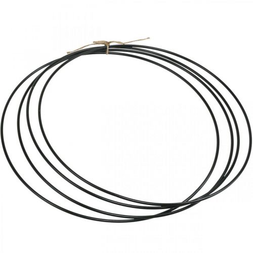 Product Metal ring decor ring Scandi ring deco loop black Ø40cm 4pcs