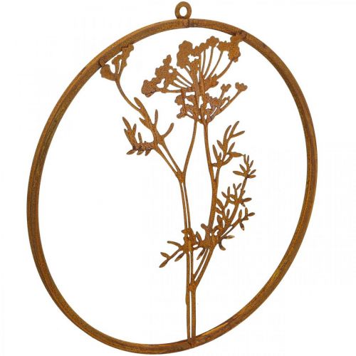 Product Metal ring patina decoration ring wall decoration dill branch Ø38cm