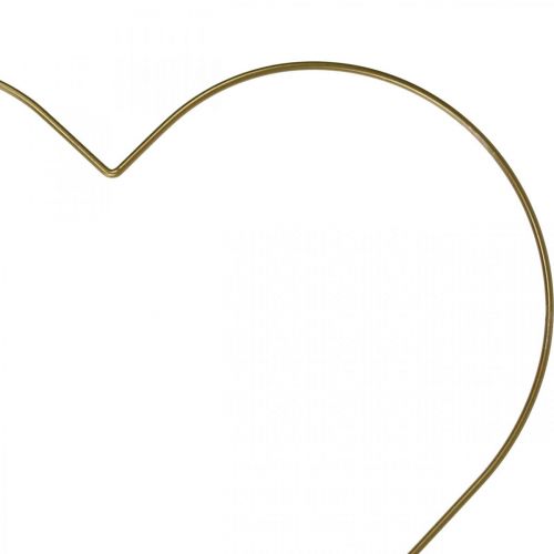 Product Metal ring heart shape, hanging decoration metal, deco loop golden W32.5cm 3pcs
