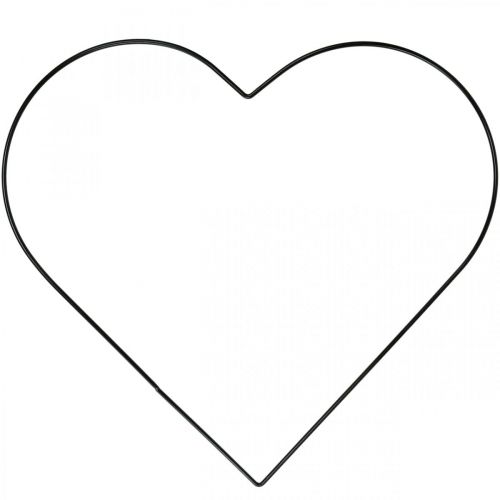Product Metal ring heart shape, hanging decoration metal, decoration loop black W32.5cm 4 pieces