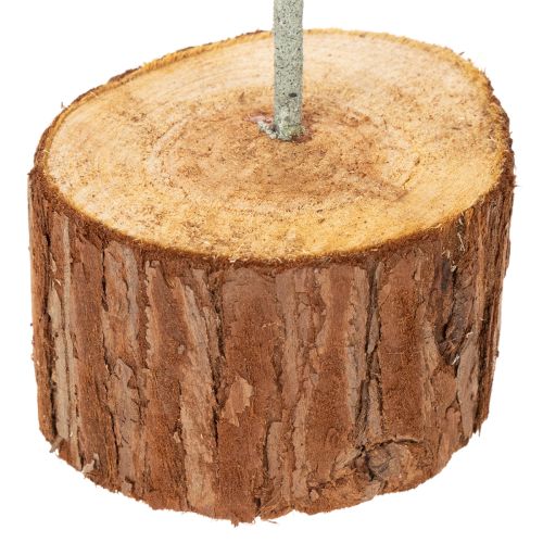 Decorative metal ring on a wooden stand for table decoration, 43cm | Floristik24.ie