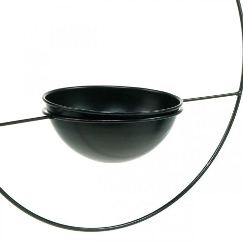 Floristik24 Plant pot for hanging black metal ring Ø38cm with bowl Ø15cm