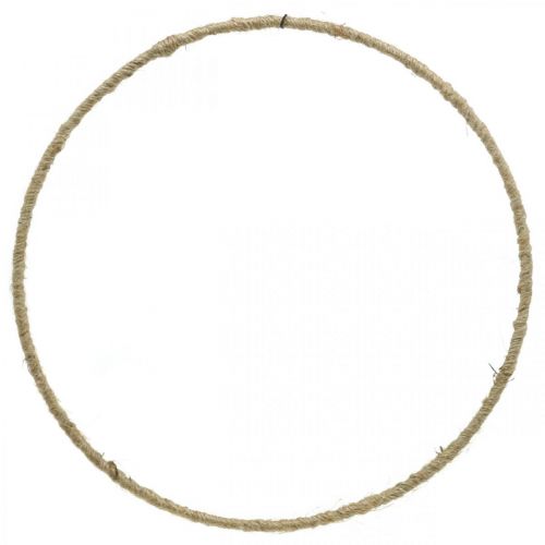 Decor ring metal wrapped jute cord metal ring Ø25cm 10pcs