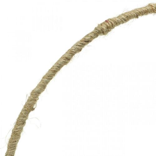 Product Decorative jute-wrapped metal ring, Scandinavian vintage DIY style, Ø25cm, set of 10