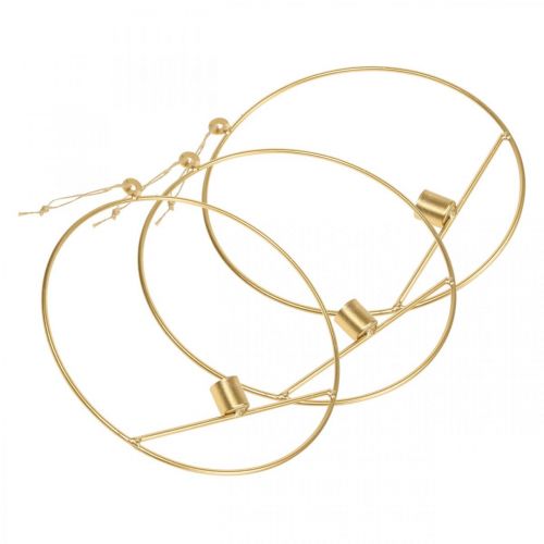Product Candle holder for hanging golden metal decorative ring Ø25cm 3pcs