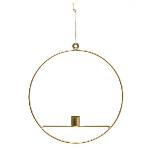Floristik24 Candle holder for hanging golden metal decorative ring Ø25cm 3pcs