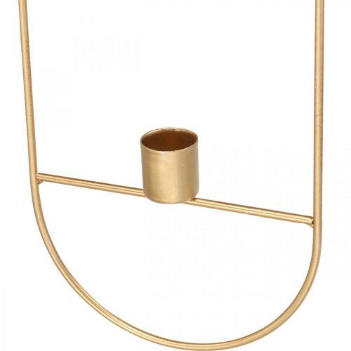Floristik24 Candle holder for hanging golden oval metal 13 × 30.5cm 3pcs