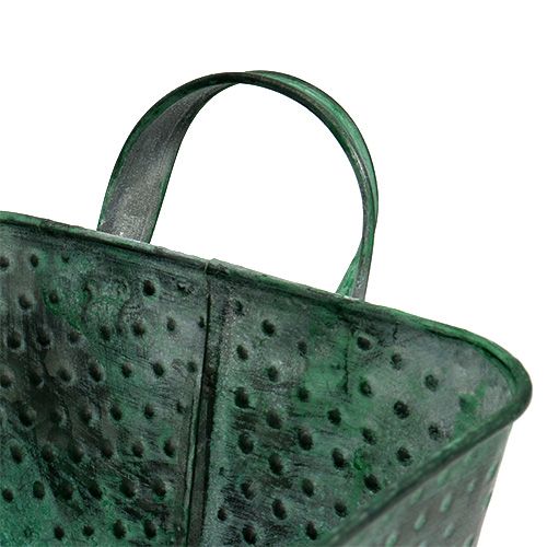Floristik24 Square metal bowl 36cm x 15cm H8cm green