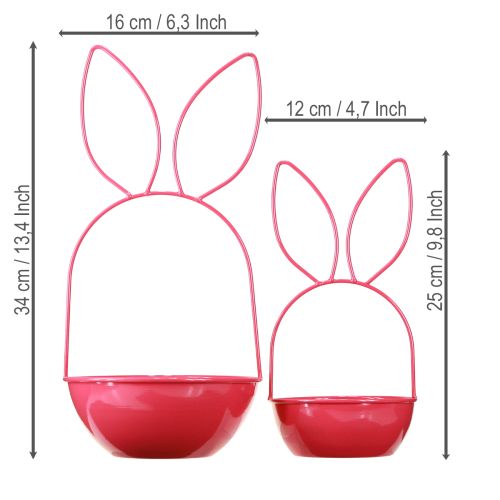 Product Easter planter, decoration, rabbit, metal basket for indoor/outdoor use, 33cm
