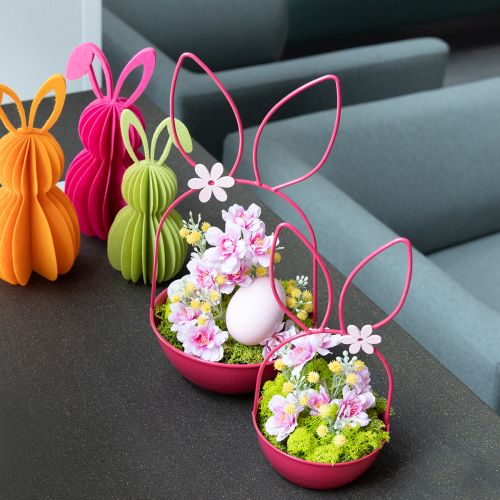 Product Easter planter, decoration, rabbit, metal basket for indoor/outdoor use, 33cm
