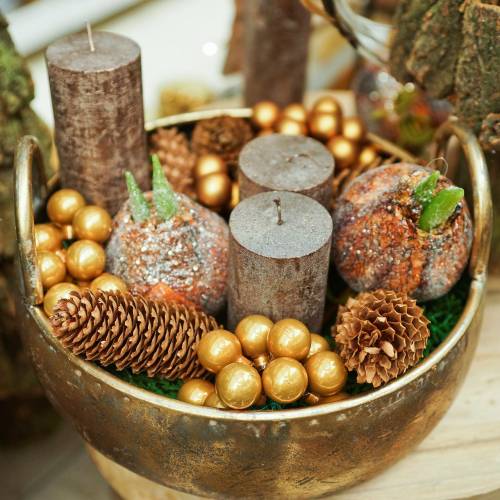 Floristik24 Metal bowl with handles, antique look, golden Ø47 / 38 / 31cm, set of 3