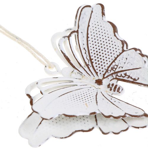 Floristik24 Metal butterfly to hang white 7cm 6pcs