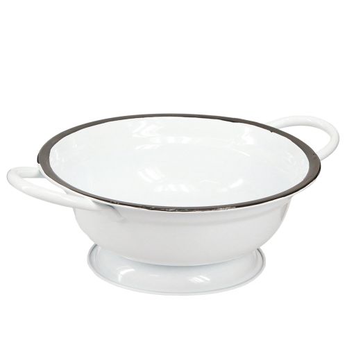Product Metal Bowl Decoration White Black Ø16.5cm H6.5cm 4pcs
