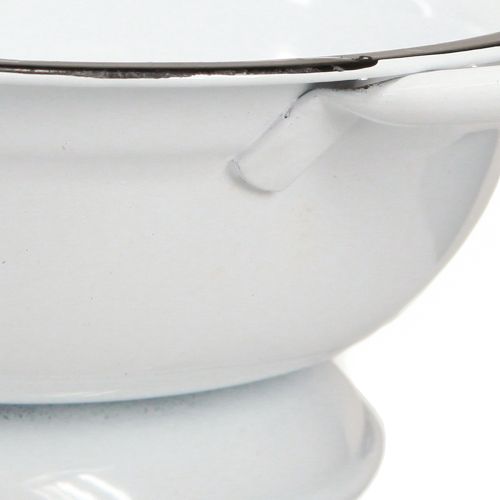 Product Metal Bowl Decoration White Black Ø16.5cm H6.5cm 4pcs
