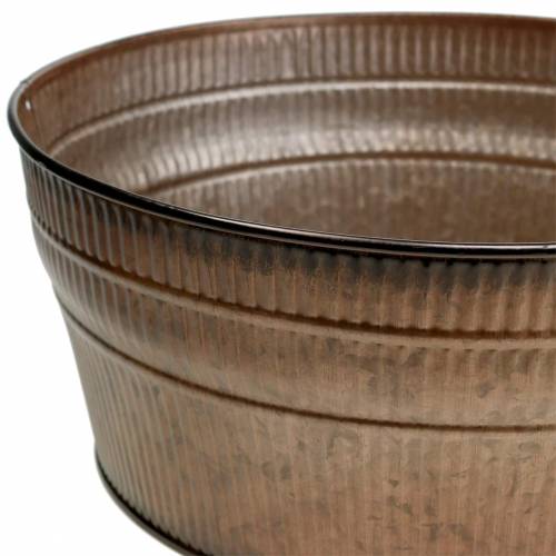 Floristik24 Planter bowl orange / brown / green zinc Ø27cm H12cm set of 3
