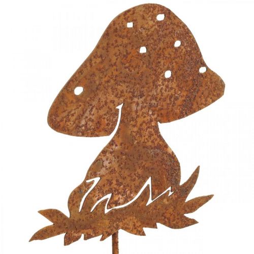 Floristik24 Metal plug fly agaric autumn decoration mushroom decoration patina 42cm