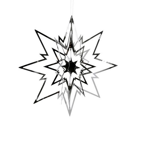 Floristik24 Metal star to hang 3D silver 16cm