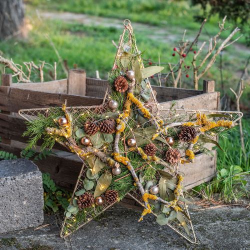 Product Metal star mesh decoration star metal decoration gold Ø47cm