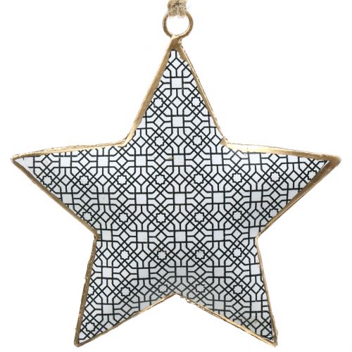 Floristik24 Metal star black and white 10cm 3pcs