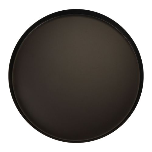 Product Metal Tray Decorative Tray Black Round Candle Tray Ø25cm 2pcs