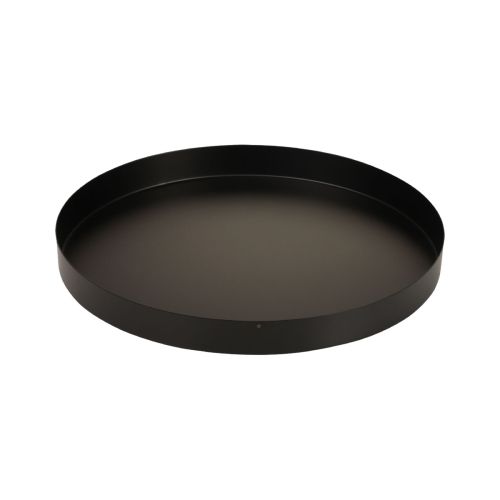 Floristik24 Metal Tray Round Candle Tray Black Ø20cm H2.5cm 2pcs
