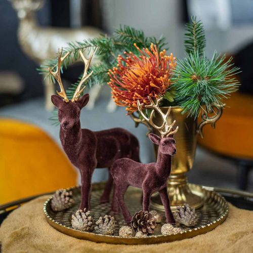 Floristik24 Round metal tray, golden decorative plate, oriental decoration Ø30cm