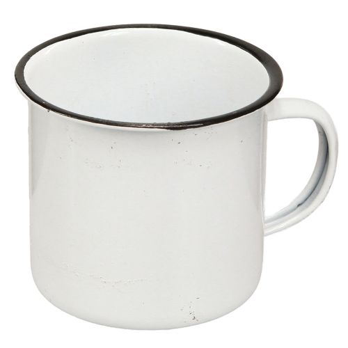 Floristik24 Metal Cup Plant Cup Metal White Black Ø9cm 4pcs
