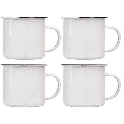 Floristik24 Metal Cup Plant Cup Metal White Black Ø9cm 4pcs